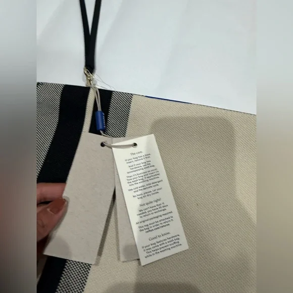 Rothy's Lightweight tote & The Wallet Wristlet in the Black Portobello Stripe - Picture 8 of 11